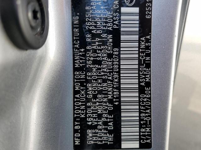 Photo 10 from auction – 2015 TOYOTA CAMRY LE with VIN 4T1BF1FK9FU890789