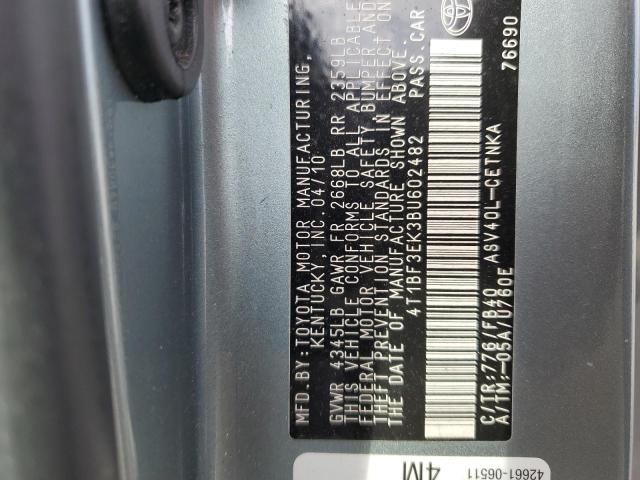 Photo 10 from auction – 2011 TOYOTA CAMRY BASE with VIN 4T1BF3EK3BU602482