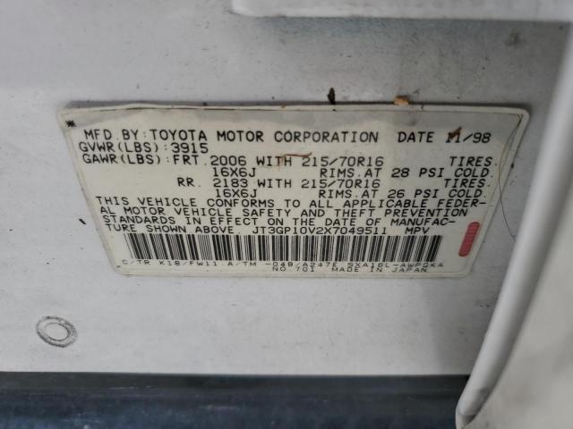Photo 10 from auction – 1999 TOYOTA RAV4 with VIN JT3GP10V2X7049511