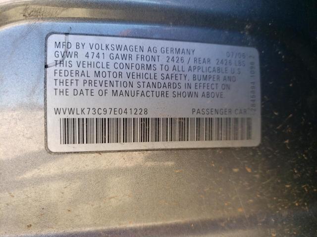 Photo 10 from auction – 2007 VOLKSWAGEN PASSAT 2.0 with VIN WVWLK73C97E041228