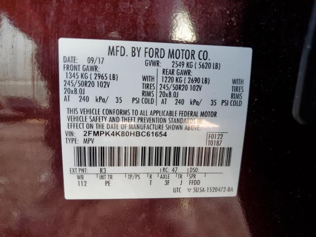 Photo 10 from auction – 2017 FORD EDGE TITAN with VIN 2FMPK4K80HBC61654