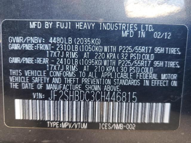 Photo 10 from auction – 2012 SUBARU FORESTER 2 with VIN JF2SHBDC3CH446815
