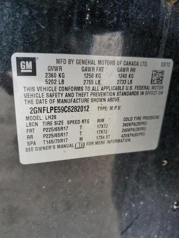 Photo 10 from auction – 2012 CHEVROLET EQUINOX LT with VIN 2GNFLPE59C6282012