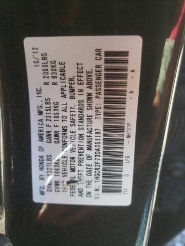 Photo 10 from auction – 2013 HONDA ACCORD EX with VIN 1HGCR2F73DA051187
