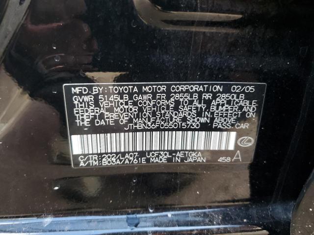 Photo 10 from auction – 2005 LEXUS LS 430 with VIN JTHBN36F055015730