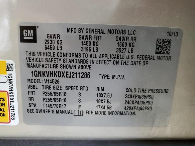 Photo 10 from auction – 2014 CHEVROLET TRAVERSE L with VIN 1GNKVHKDXEJ211286