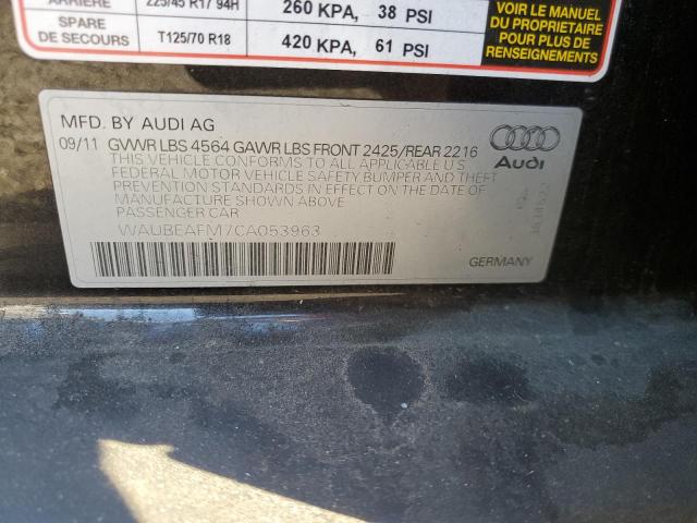 Photo 10 from auction – 2012 AUDI A3 PREMIUM with VIN WAUBEAFM7CA053963
