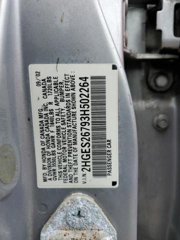 Photo 10 from auction – 2003 HONDA CIVIC EX with VIN 2HGES26793H502264