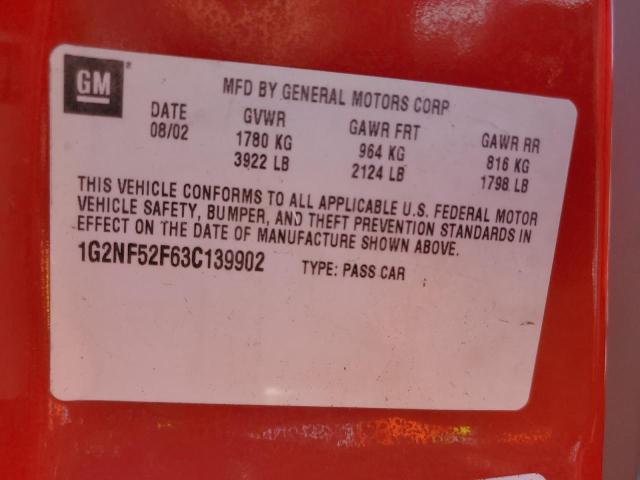 Photo 10 from auction – 2003 PONTIAC GRAND AM S with VIN 1G2NF52F63C139902