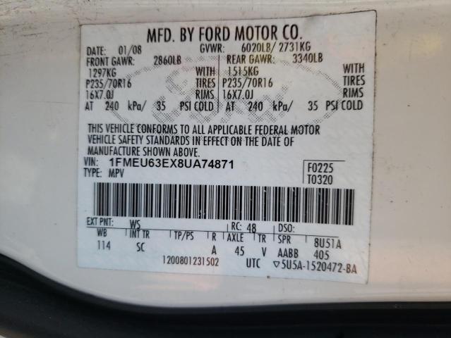 Photo 10 from auction – 2008 FORD EXPLORER X with VIN 1FMEU63EX8UA74871