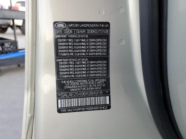 Photo 10 from auction – 2006 LAND ROVER LR3 SE with VIN SALAE25496A384918