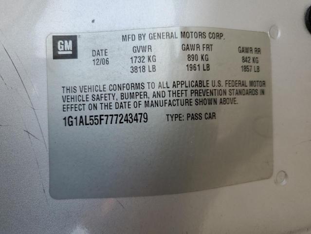 Photo 10 from auction – 2007 CHEVROLET COBALT LT with VIN 1G1AL55F777243479