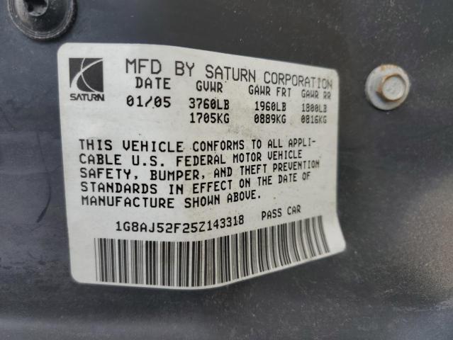 Photo 10 from auction – 2005 SATURN ION LEVEL with VIN 1G8AJ52F25Z143318