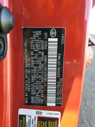 Photo 10 from auction – 2011 TOYOTA CAMRY BASE with VIN 4T1BF3EKXBU178864