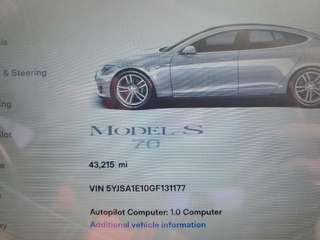 Photo 8 from auction – 2016 TESLA MODEL S with VIN 5YJSA1E10GF131177