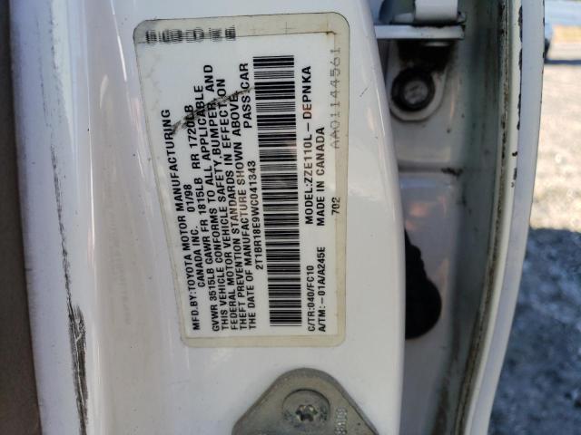 Photo 10 from auction – 1998 TOYOTA COROLLA VE with VIN 2T1BR18E9WC041343