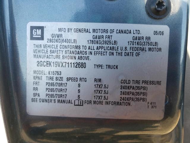 Photo 10 from auction – 2007 CHEVROLET SILVERADO with VIN 2GCEK19VX71112680