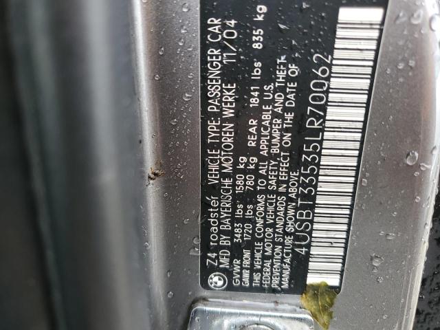 Photo 10 from auction – 2005 BMW Z4 2.5 with VIN 4USBT33535LR70062