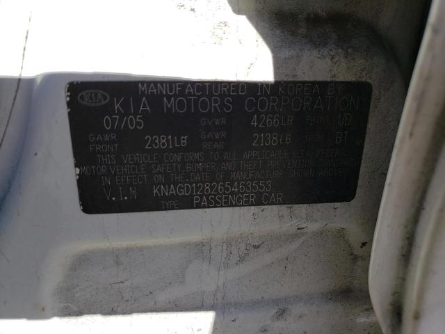 Photo 10 from auction – 2006 KIA OPTIMA LX with VIN KNAGD128265463553