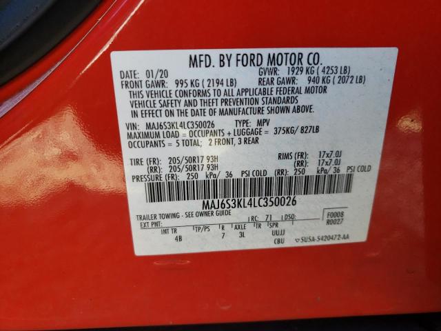 Photo 10 from auction – 2020 FORD ECOSPORT T with VIN MAJ6S3KL4LC350026