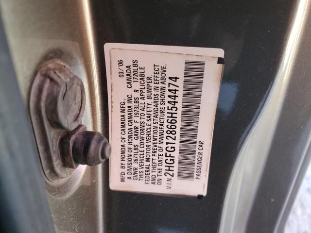 Photo 10 from auction – 2006 HONDA CIVIC EX with VIN 2HGFG12866H544474