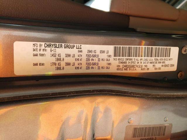 Photo 10 from auction – 2011 DODGE DURANGO EX with VIN 1D4RD2GG0BC741618