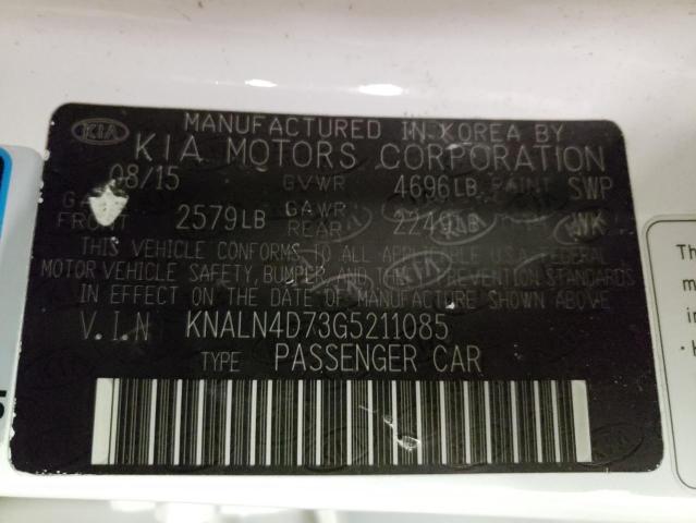 Photo 10 from auction – 2016 KIA CADENZA LU with VIN KNALN4D73G5211085