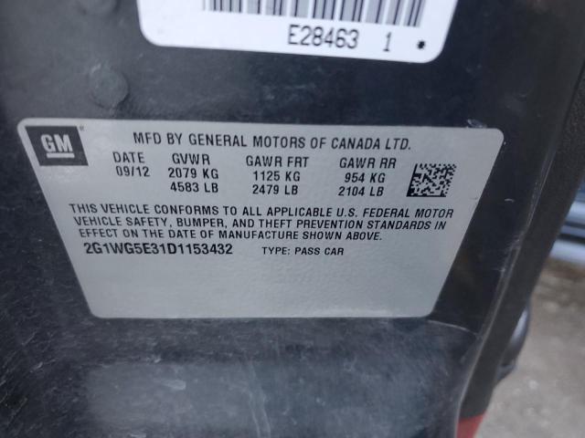 Photo 10 from auction – 2013 CHEVROLET IMPALA LT with VIN 2G1WG5E31D1153432