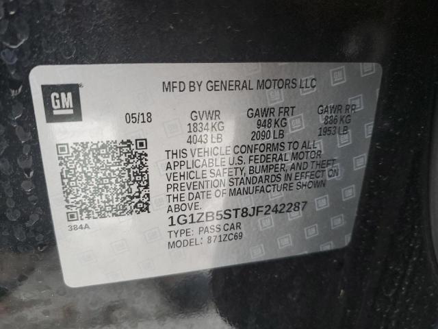 Photo 10 from auction – 2018 CHEVROLET MALIBU LS with VIN 1G1ZB5ST8JF242287