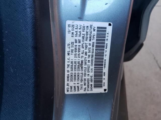 Photo 10 from auction – 2006 HONDA CR-V EX with VIN SHSRD78816U419864