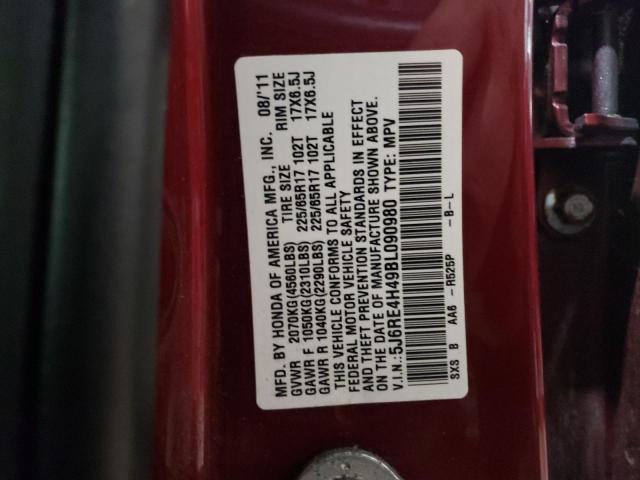 Photo 10 from auction – 2011 HONDA CR-V SE with VIN 5J6RE4H49BL090980