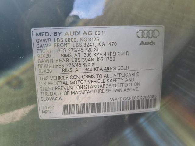 Photo 10 from auction – 2012 AUDI Q7 PRESTIG with VIN WA1DGAFE0CD003395
