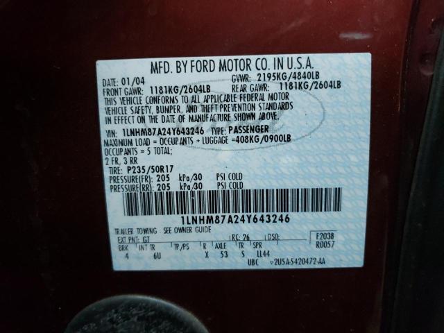Photo 10 from auction – 2004 LINCOLN LS with VIN 1LNHM87A24Y643246