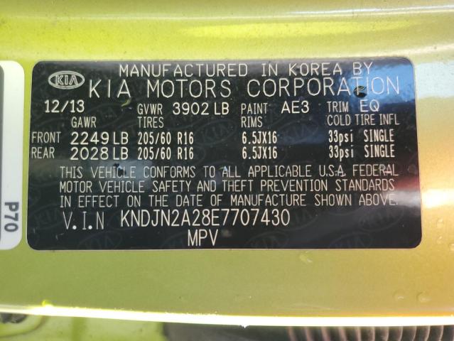 Photo 10 from auction – 2014 KIA SOUL with VIN KNDJN2A28E7707430