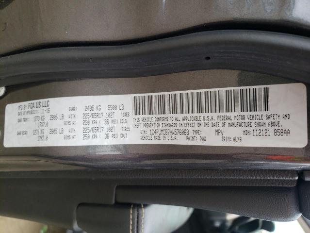 Photo 10 from auction – 2017 JEEP CHEROKEE L with VIN 1C4PJMCB7HW576063
