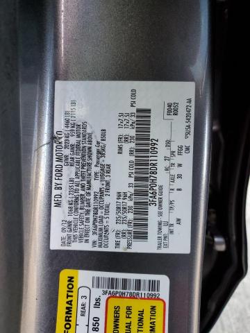 Photo 10 from auction – 2013 FORD FUSION SE with VIN 3FA6P0H78DR110992