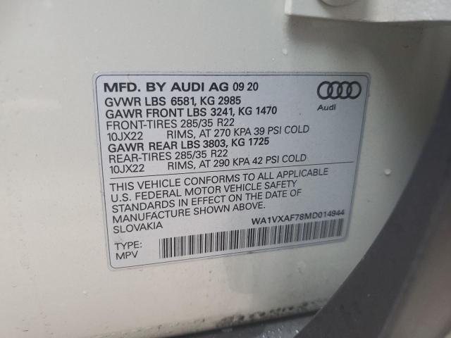 Photo 10 from auction – 2021 AUDI Q7 PRESTIG with VIN WA1VXAF78MD014944