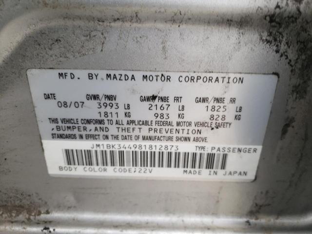 Photo 10 from auction – 2008 MAZDA 3 HATCHBAC with VIN JM1BK344981812873