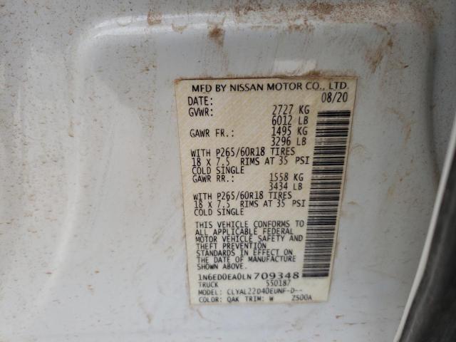 Photo 10 from auction – 2020 NISSAN FRONTIER S with VIN 1N6ED0EA0LN709348