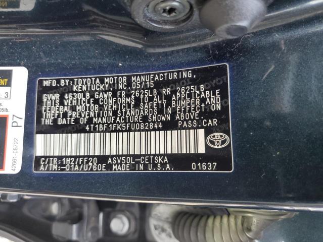 Photo 10 from auction – 2015 TOYOTA CAMRY LE with VIN 4T1BF1FK5FU082844
