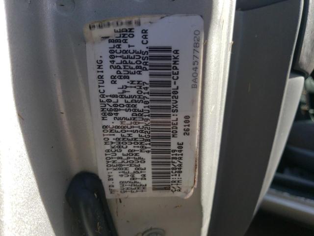 Photo 10 from auction – 2001 TOYOTA CAMRY CE with VIN 4T1BG22K91U107147