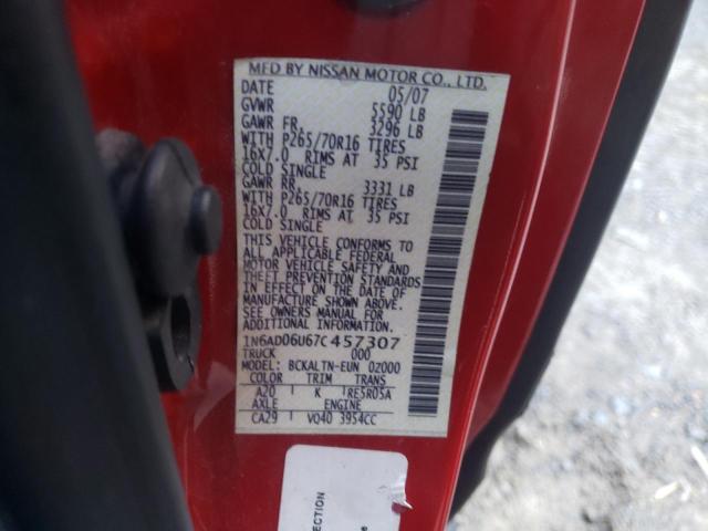 Photo 10 from auction – 2007 NISSAN FRONTIER K with VIN 1N6AD06U67C457307