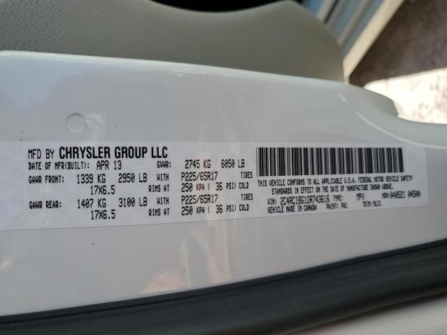 Photo 10 from auction – 2013 CHRYSLER TOWN & COU with VIN 2C4RC1BG1DR743616