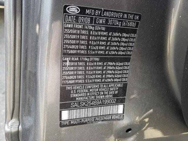 Photo 10 from auction – 2009 LAND ROVER RANGE ROVE with VIN SALSK25469A199002