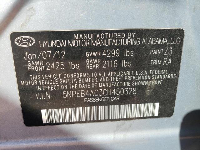 Photo 10 from auction – 2012 HYUNDAI SONATA GLS with VIN 5NPEB4AC3CH450328