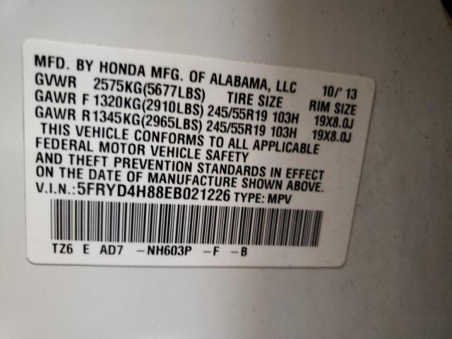 Photo 10 from auction – 2014 ACURA MDX ADVANC with VIN 5FRYD4H88EB021226