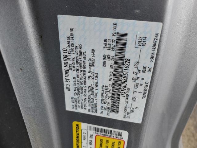 Photo 10 from auction – 2021 FORD MUSTANG with VIN 1FATP8UH8M5116228