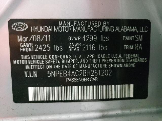 Photo 10 from auction – 2011 HYUNDAI SONATA GLS with VIN 5NPEB4AC2BH261202