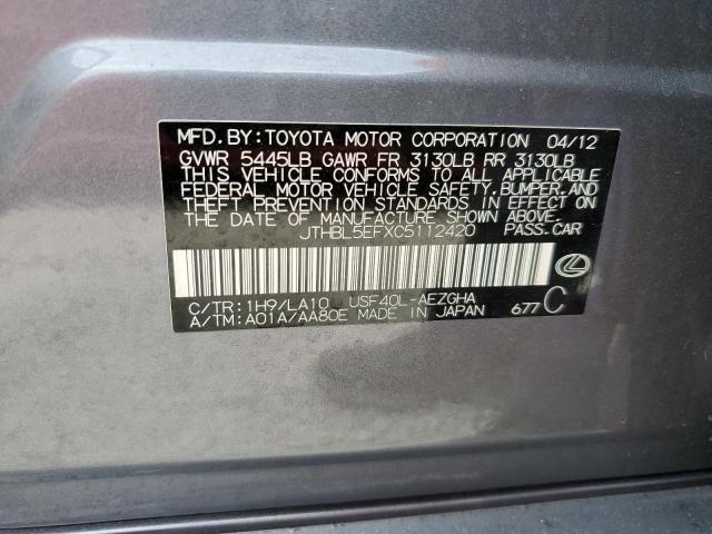 Photo 10 from auction – 2012 LEXUS LS 460 with VIN JTHBL5EFXC5112420