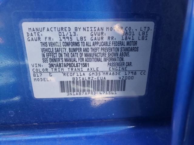 Photo 10 from auction – 2013 NISSAN SENTRA S with VIN 3N1AB7AP8DL671561